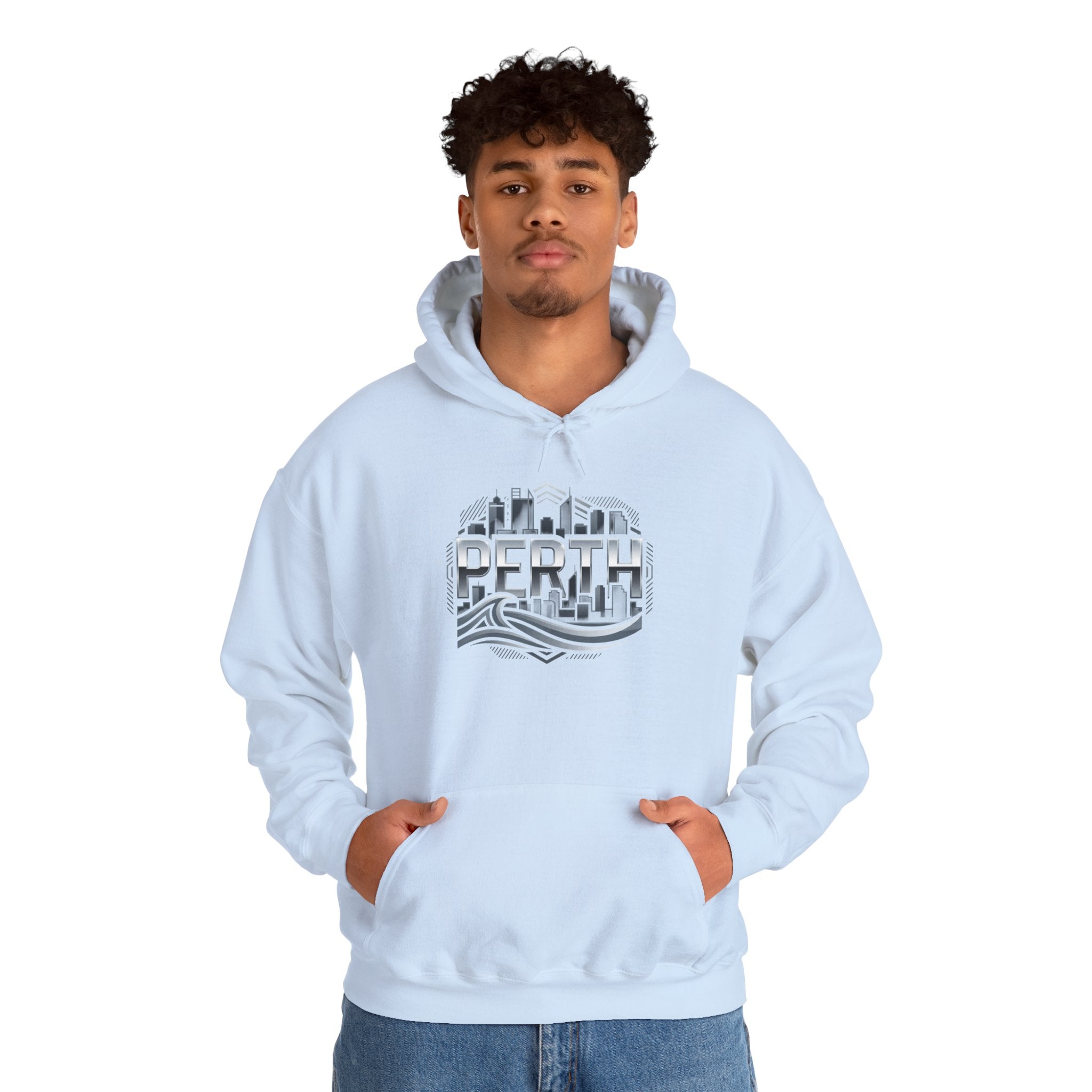 Perth Skyline Hoodie — Retro Coastal Cityscape Sweatshirt