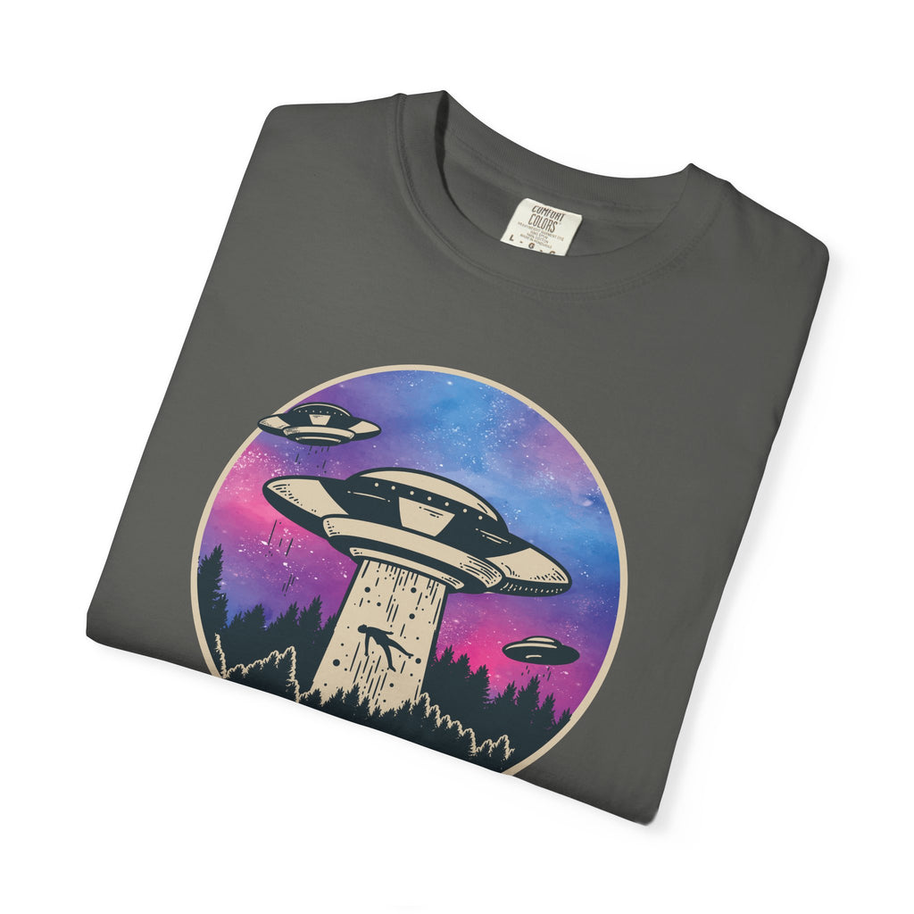 Alien Abduction T-Shirt — UFO Beam Graphic Tee for Sci‑Fi Fans