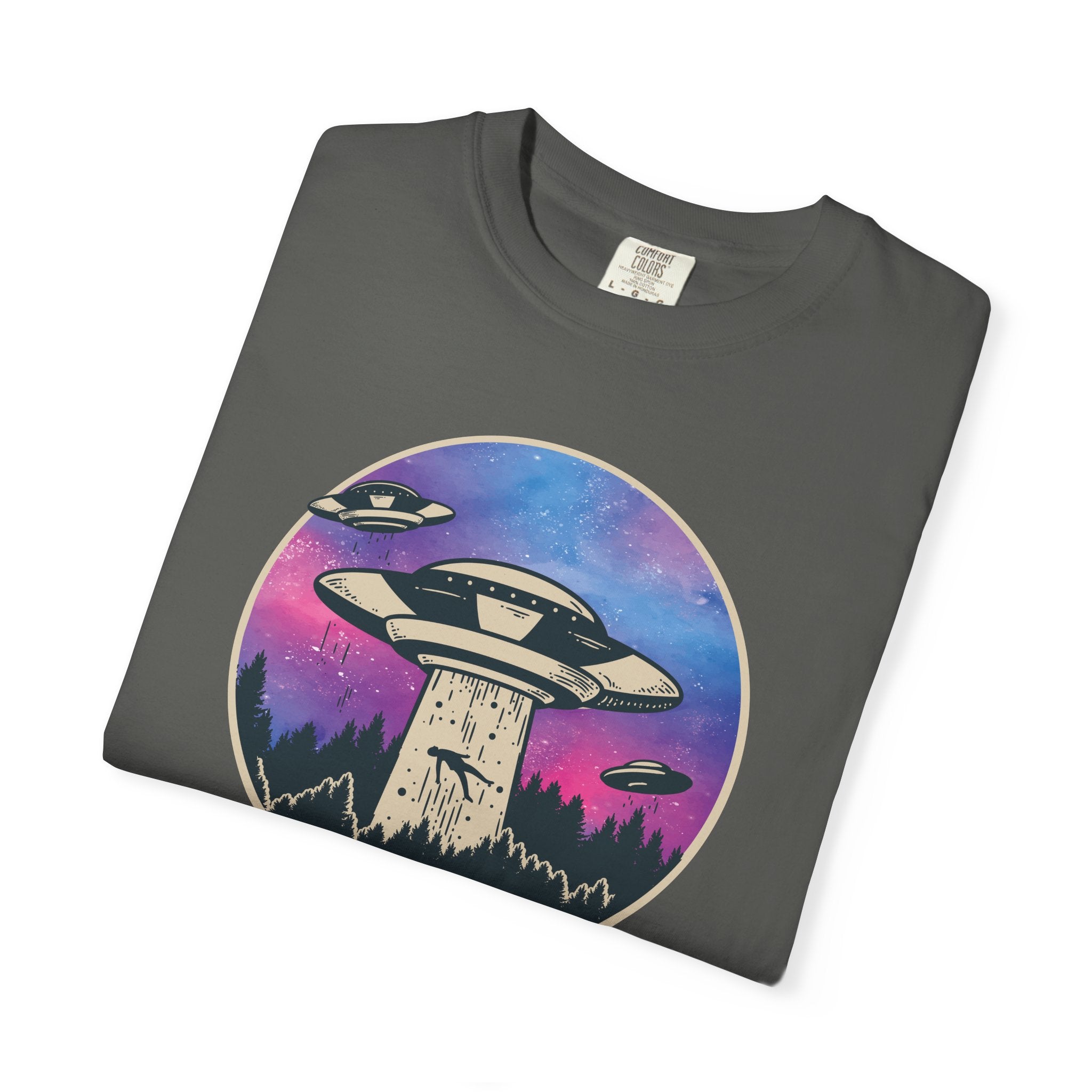 Alien Abduction T-Shirt — UFO Beam Graphic Tee for Sci‑Fi Fans