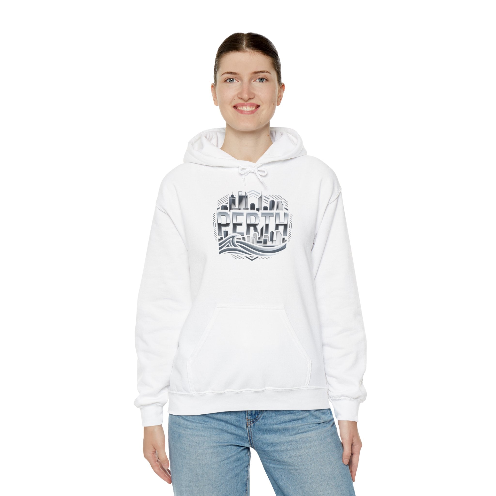 Perth Skyline Hoodie — Retro Coastal Cityscape Sweatshirt