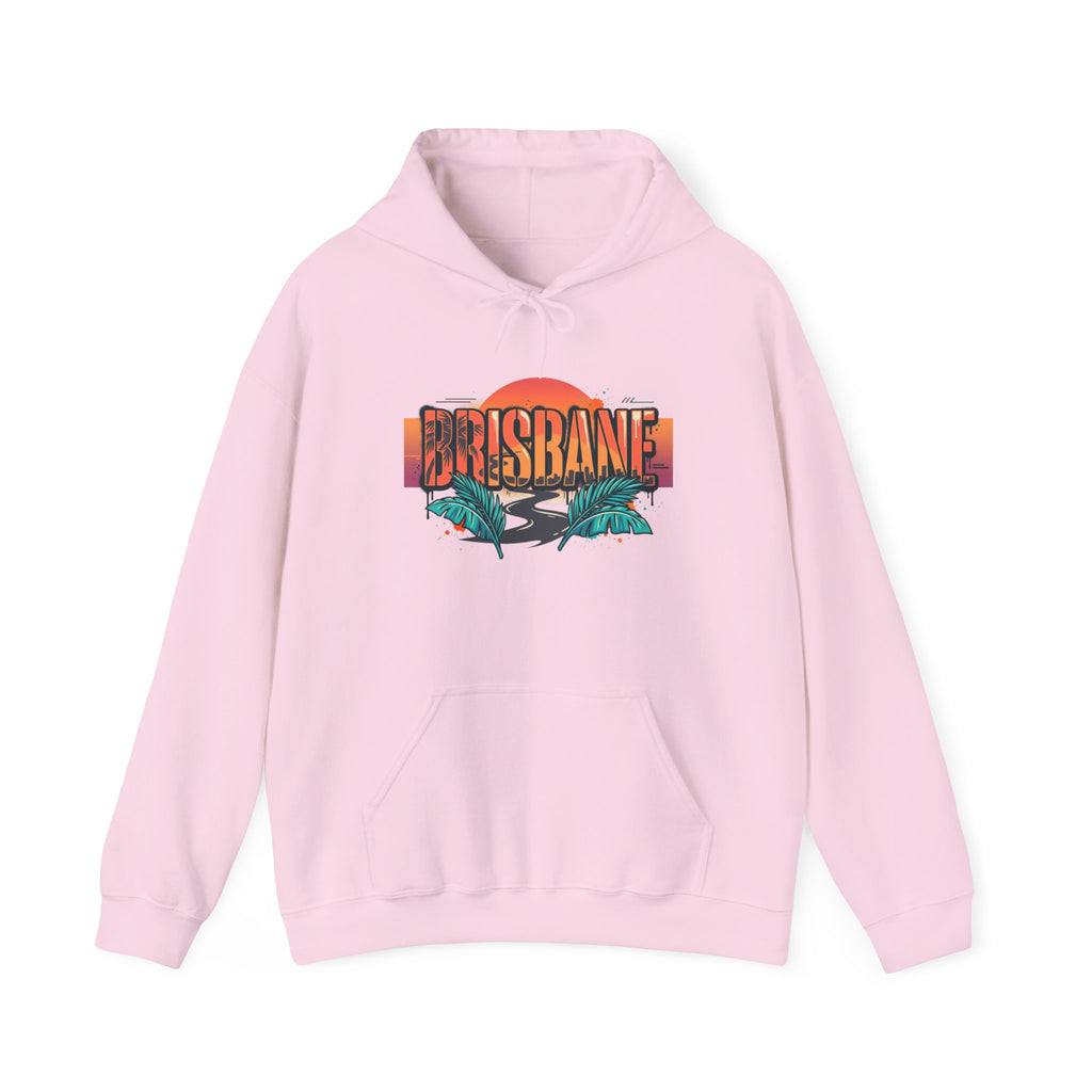 Brisbane Retro Sunset Hoodie – Tropical Palm Beach Graphic