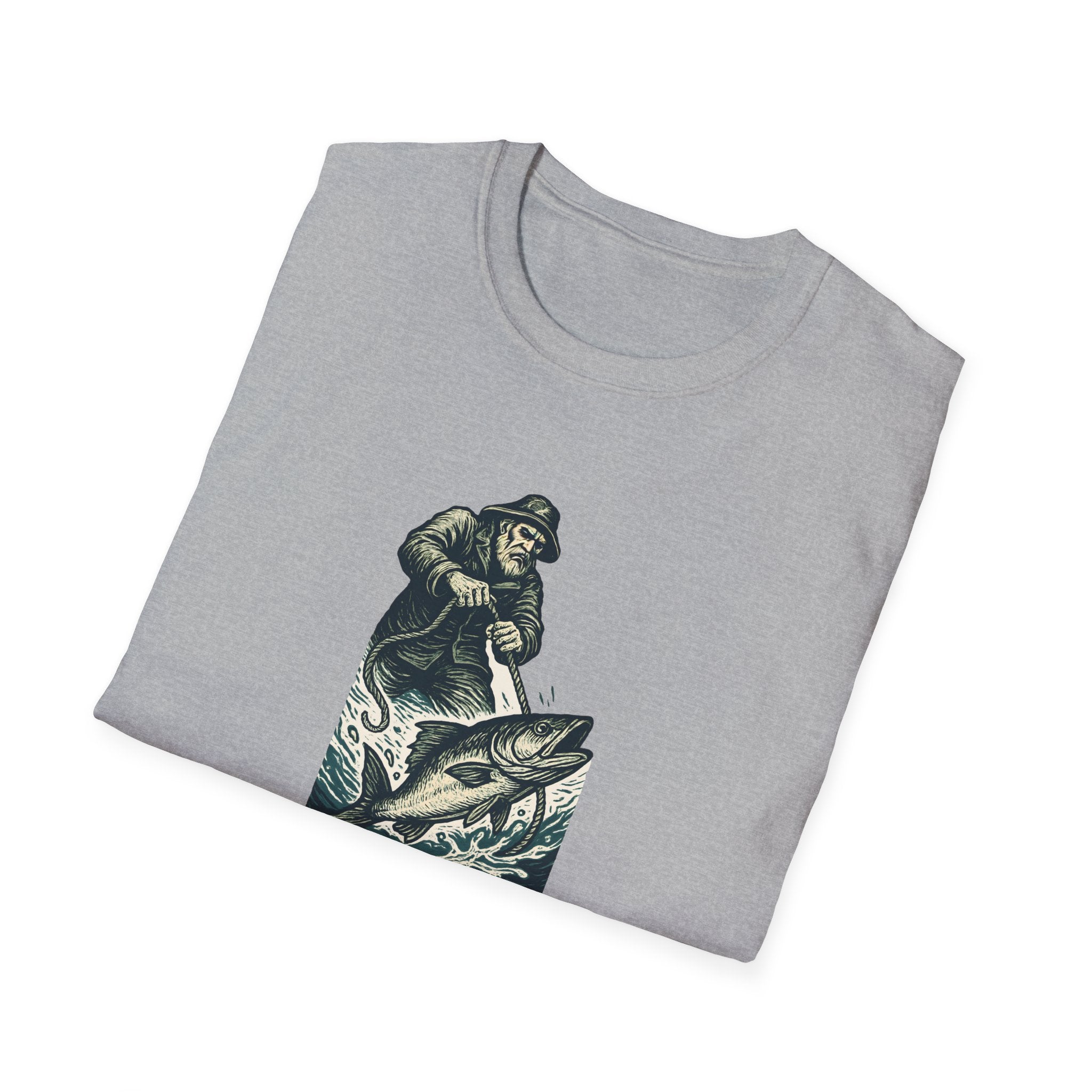 Fisherman Reeling Giant Fish T-Shirt
