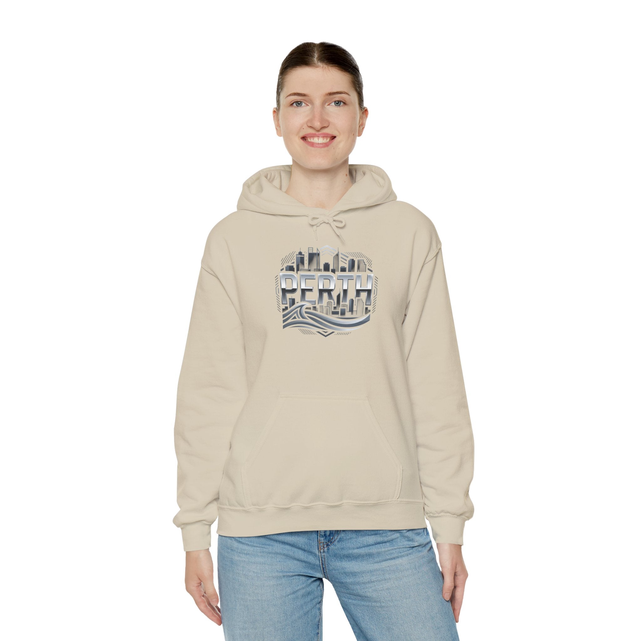 Perth Skyline Hoodie — Retro Coastal Cityscape Sweatshirt