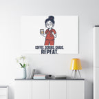 Coffee. Scrubs. Chaos. Repeat. Canvas | Nurse Aesthetic, RN Nurse Wall Art