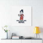 Coffee. Scrubs. Chaos. Repeat. Canvas | Nurse Aesthetic, RN Nurse Wall Art