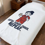 Coffee. Scrubs. Chaos. Repeat. Plush Blanket | Nurse Aesthetic, Stethoscope Minimalist