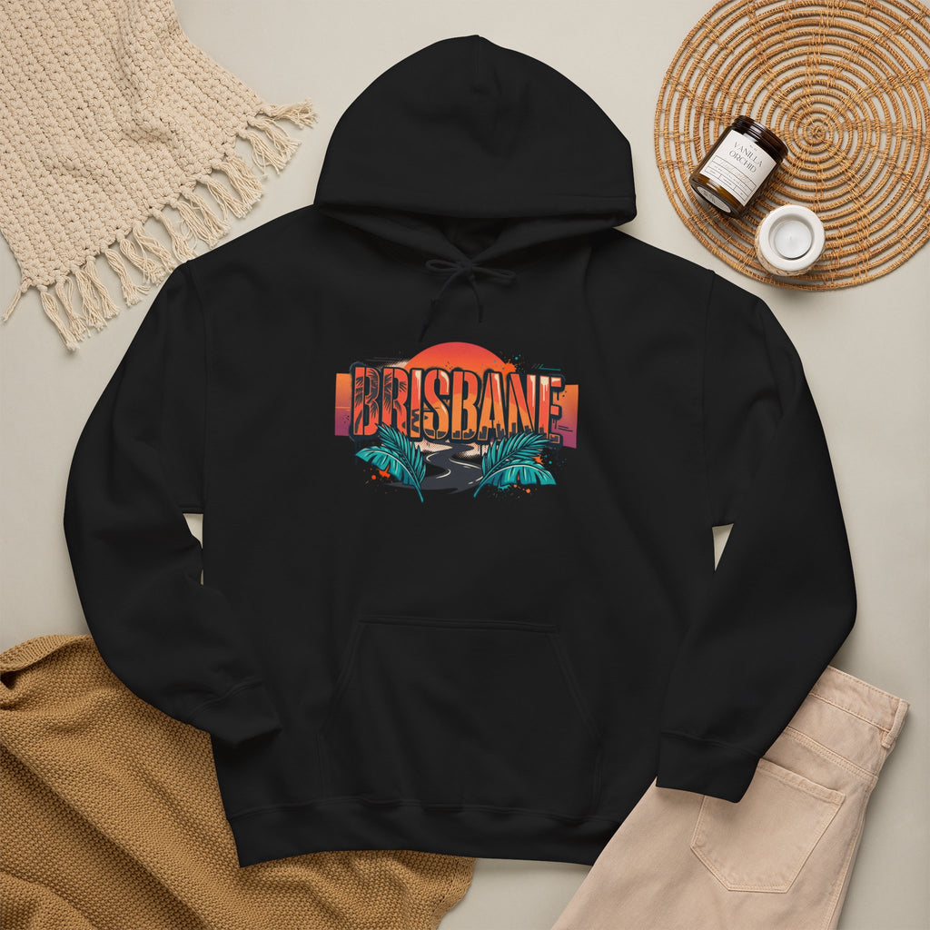 Brisbane Retro Sunset Hoodie – Tropical Palm Beach Graphic
