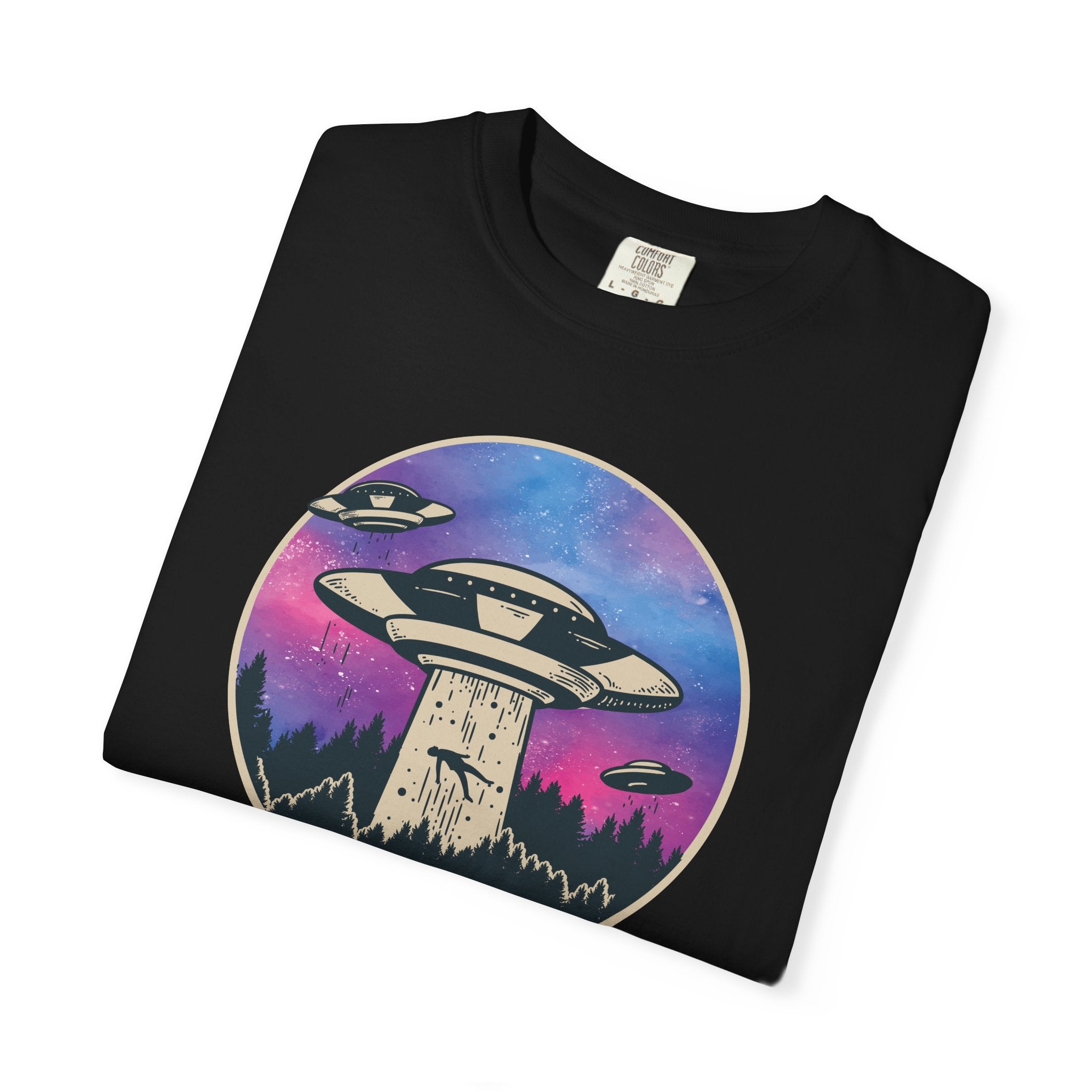 Alien Abduction T-Shirt — UFO Beam Graphic Tee for Sci‑Fi Fans