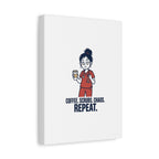 Coffee. Scrubs. Chaos. Repeat. Canvas | Nurse Aesthetic, RN Nurse Wall Art