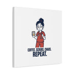 Coffee. Scrubs. Chaos. Repeat. Canvas | Nurse Aesthetic, RN Nurse Wall Art