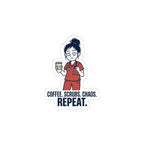 Coffee. Scrubs. Chaos. Repeat. Sticker | Nurse Aesthetic, RN, Stethoscope Minimalist