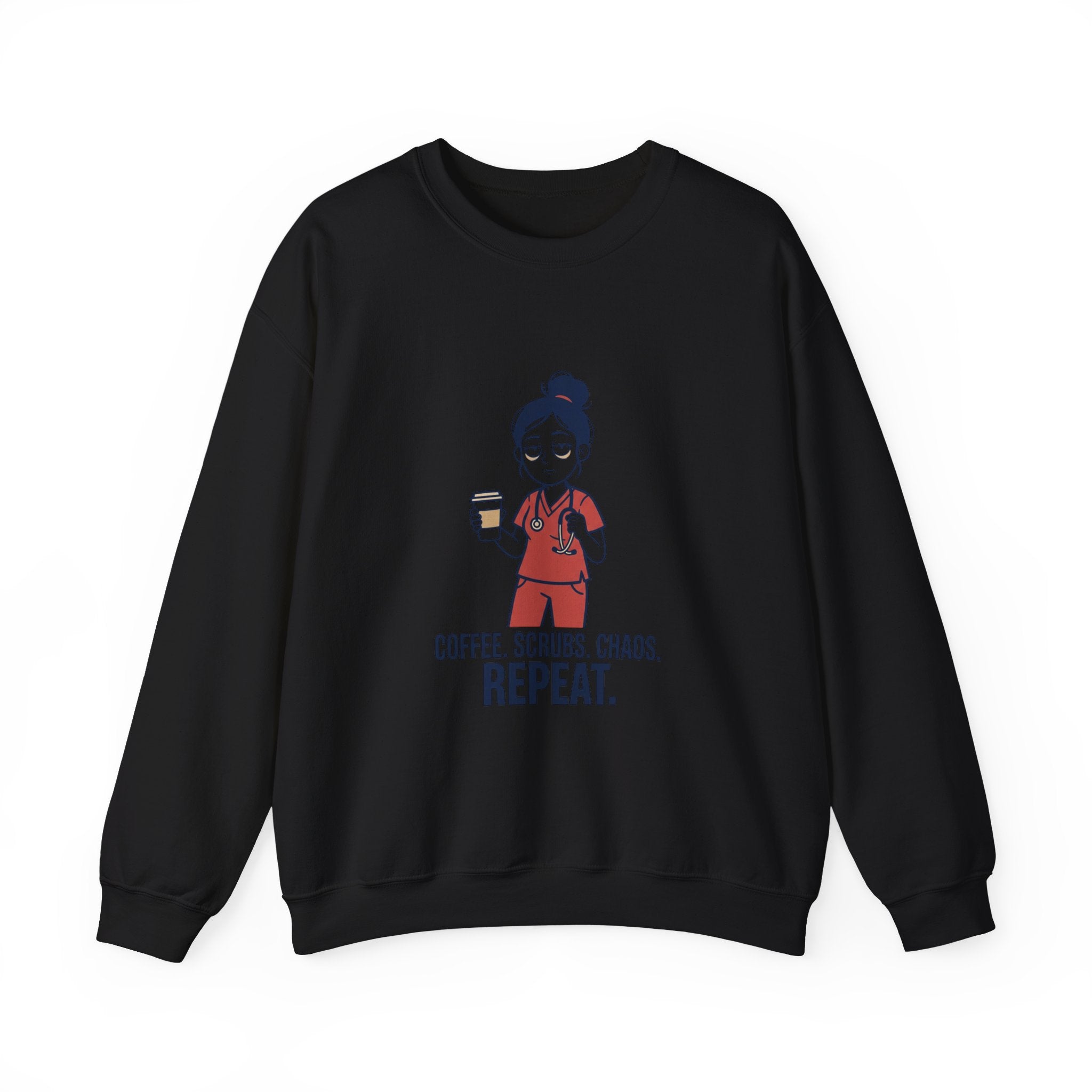 Coffee Scrubs Chaos Repeat Sweatshirt | nurse shirt, RN merch