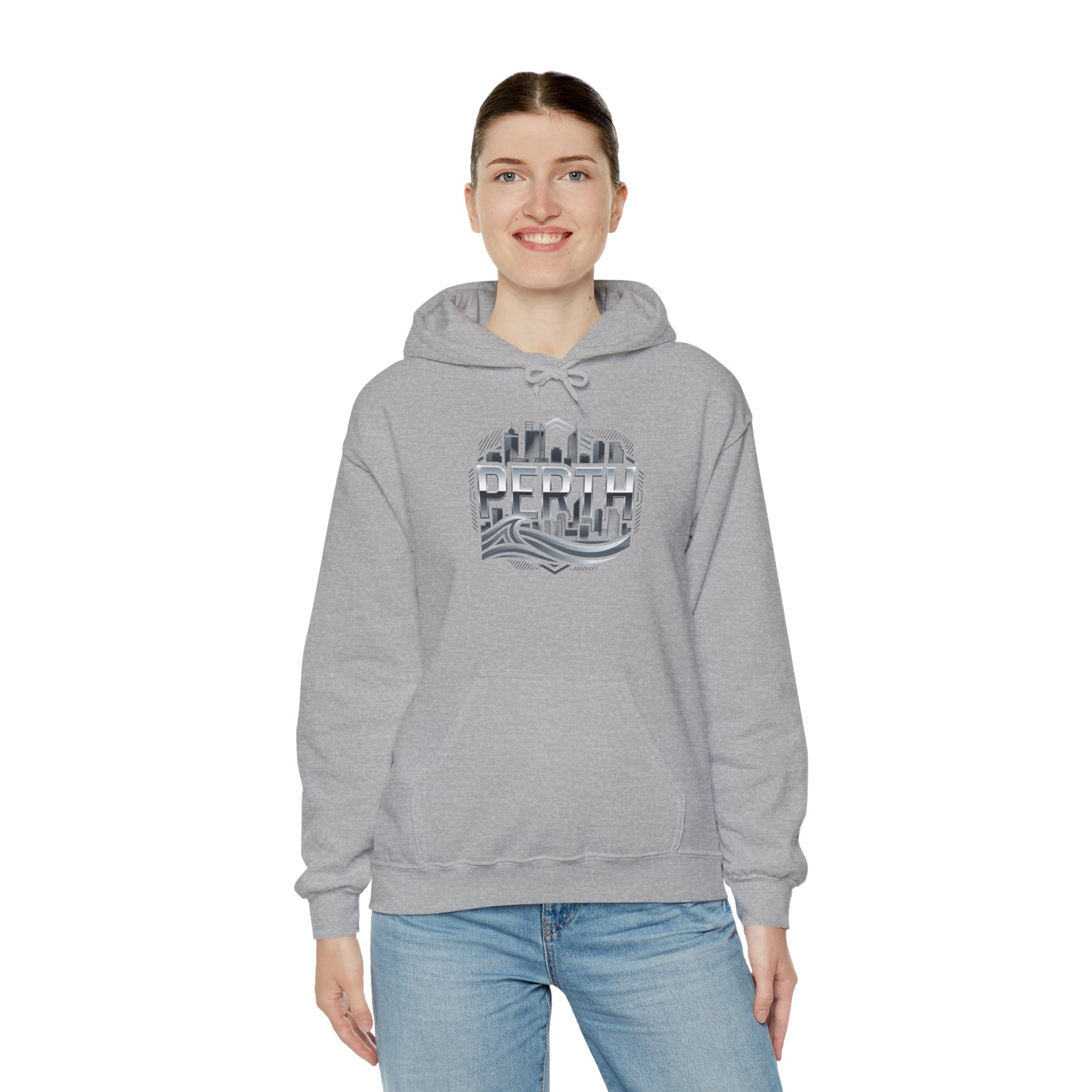 Perth Skyline Hoodie — Retro Coastal Cityscape Sweatshirt