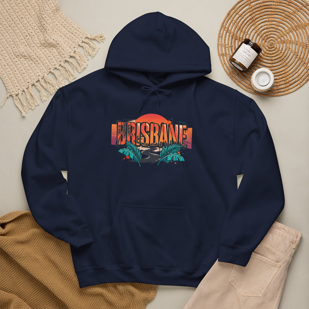 Brisbane Retro Sunset Hoodie – Tropical Palm Beach Graphic