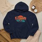Brisbane Retro Sunset Hoodie – Tropical Palm Beach Graphic