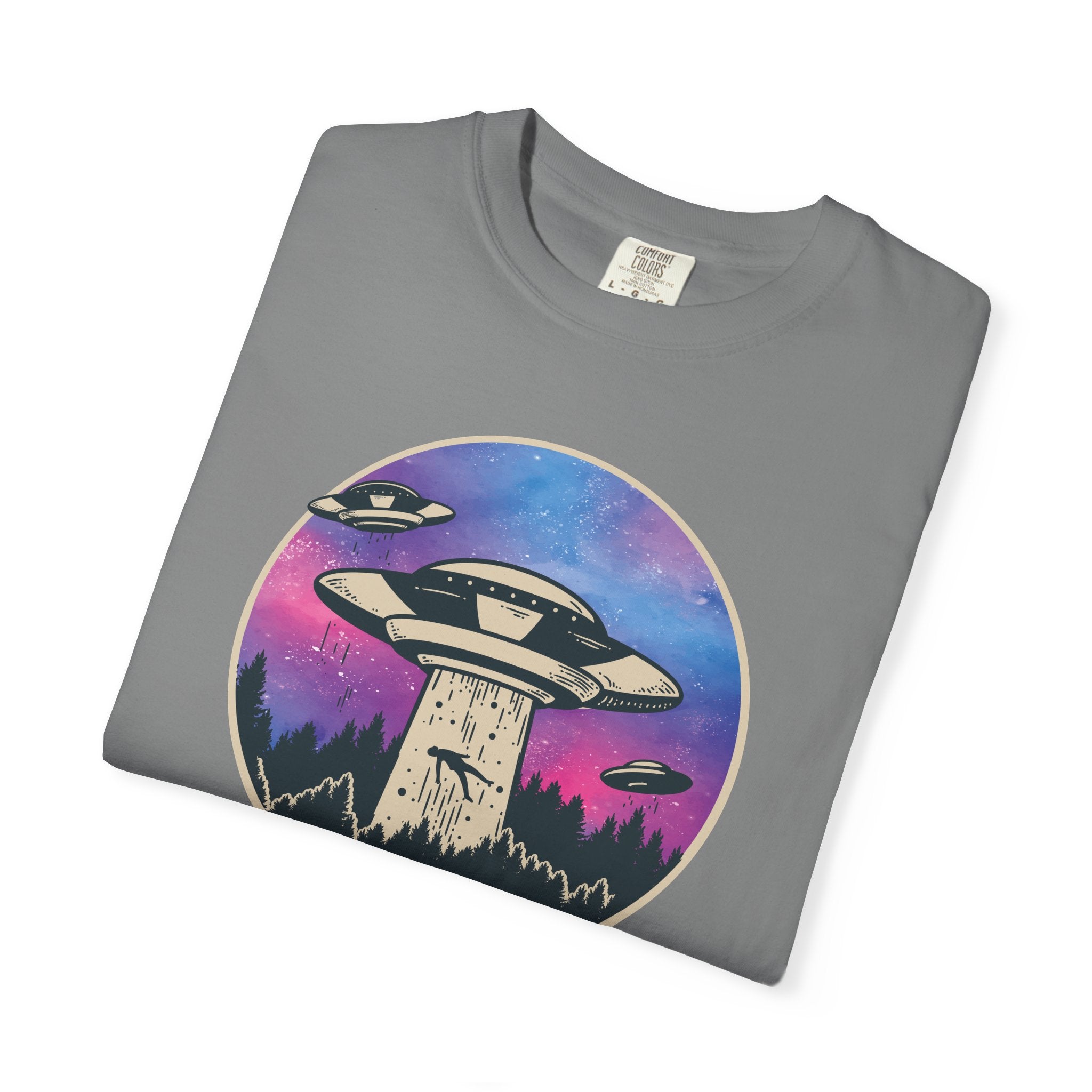 Alien Abduction T-Shirt — UFO Beam Graphic Tee for Sci‑Fi Fans