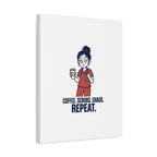 Coffee. Scrubs. Chaos. Repeat. Canvas | Nurse Aesthetic, RN Nurse Wall Art