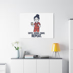 Coffee. Scrubs. Chaos. Repeat. Canvas | Nurse Aesthetic, RN Nurse Wall Art