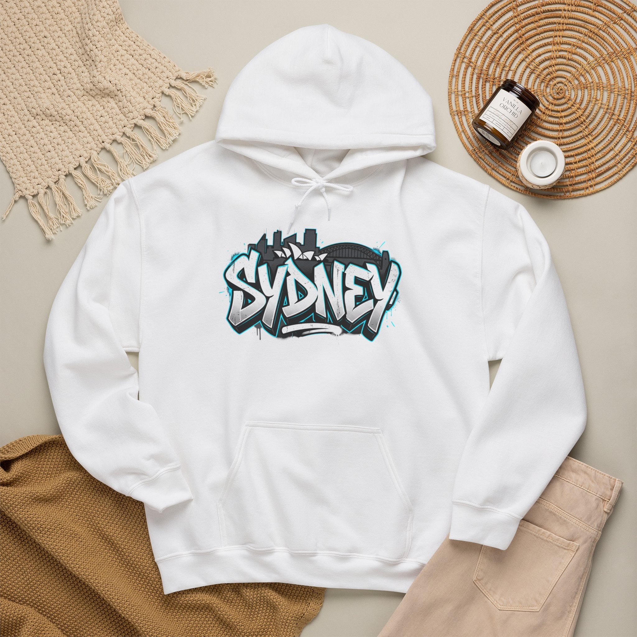 Sydney Graffiti Hoodie — Urban Streetwear Hooded Sweatshirt