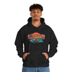 Brisbane Retro Sunset Hoodie – Tropical Palm Beach Graphic