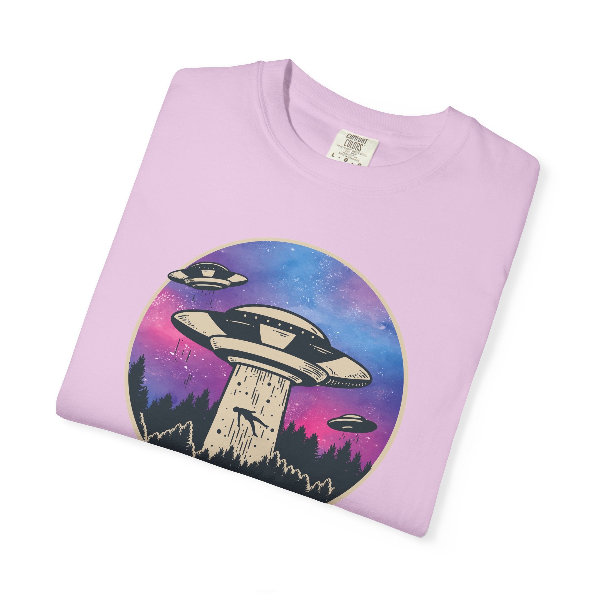 Alien Abduction T-Shirt — UFO Beam Graphic Tee for Sci‑Fi Fans