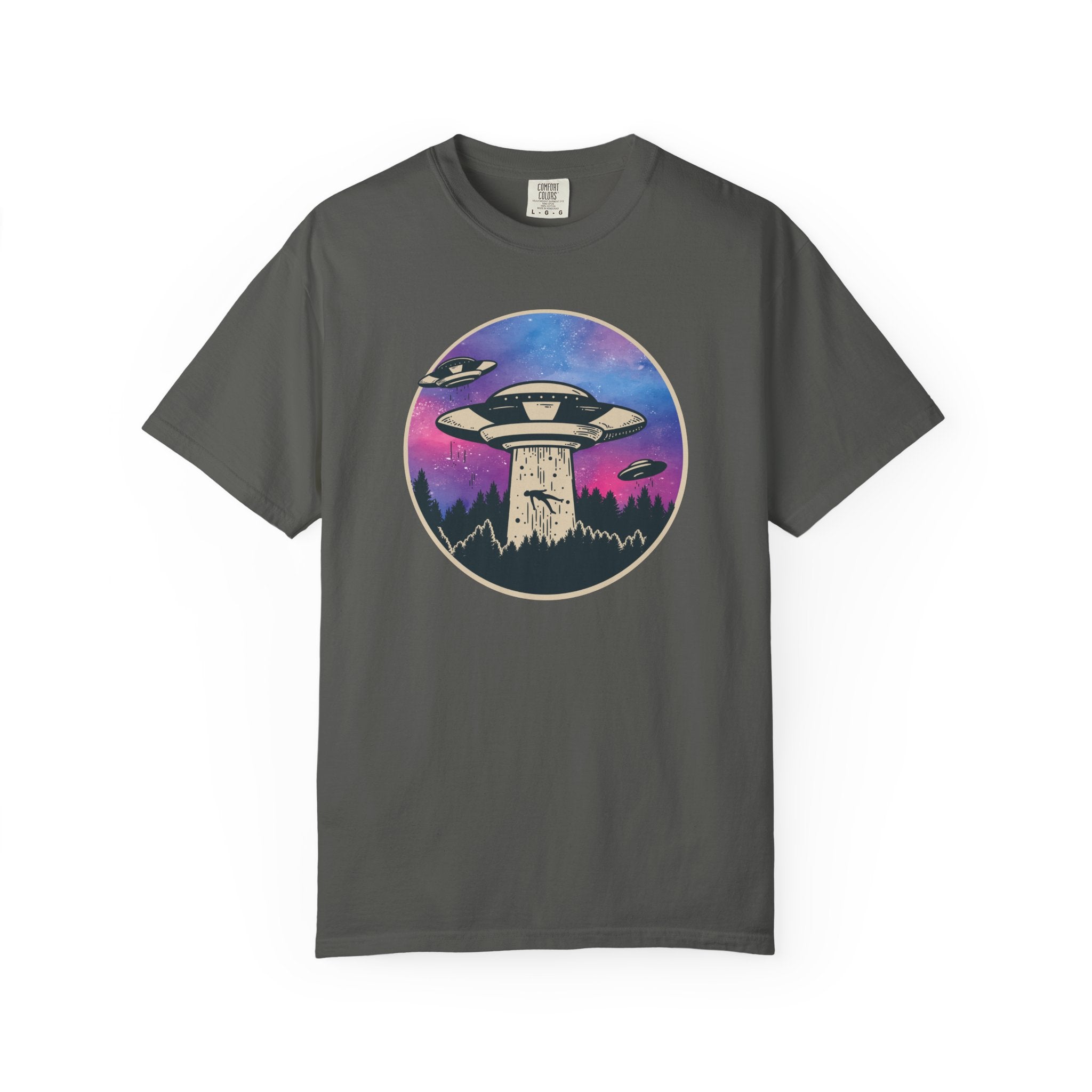 Alien Abduction T-Shirt — UFO Beam Graphic Tee for Sci‑Fi Fans