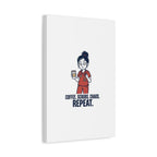 Coffee. Scrubs. Chaos. Repeat. Canvas | Nurse Aesthetic, RN Nurse Wall Art