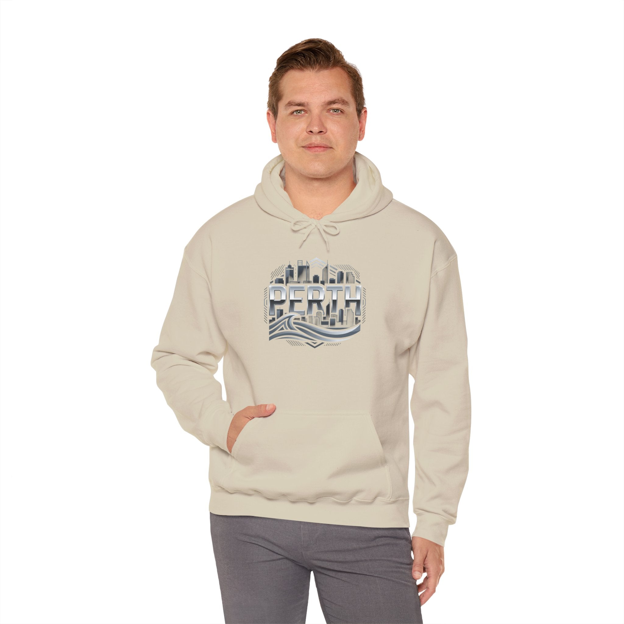 Perth Skyline Hoodie — Retro Coastal Cityscape Sweatshirt