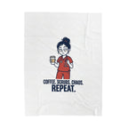 Coffee. Scrubs. Chaos. Repeat. Plush Blanket | Nurse Aesthetic, Stethoscope Minimalist