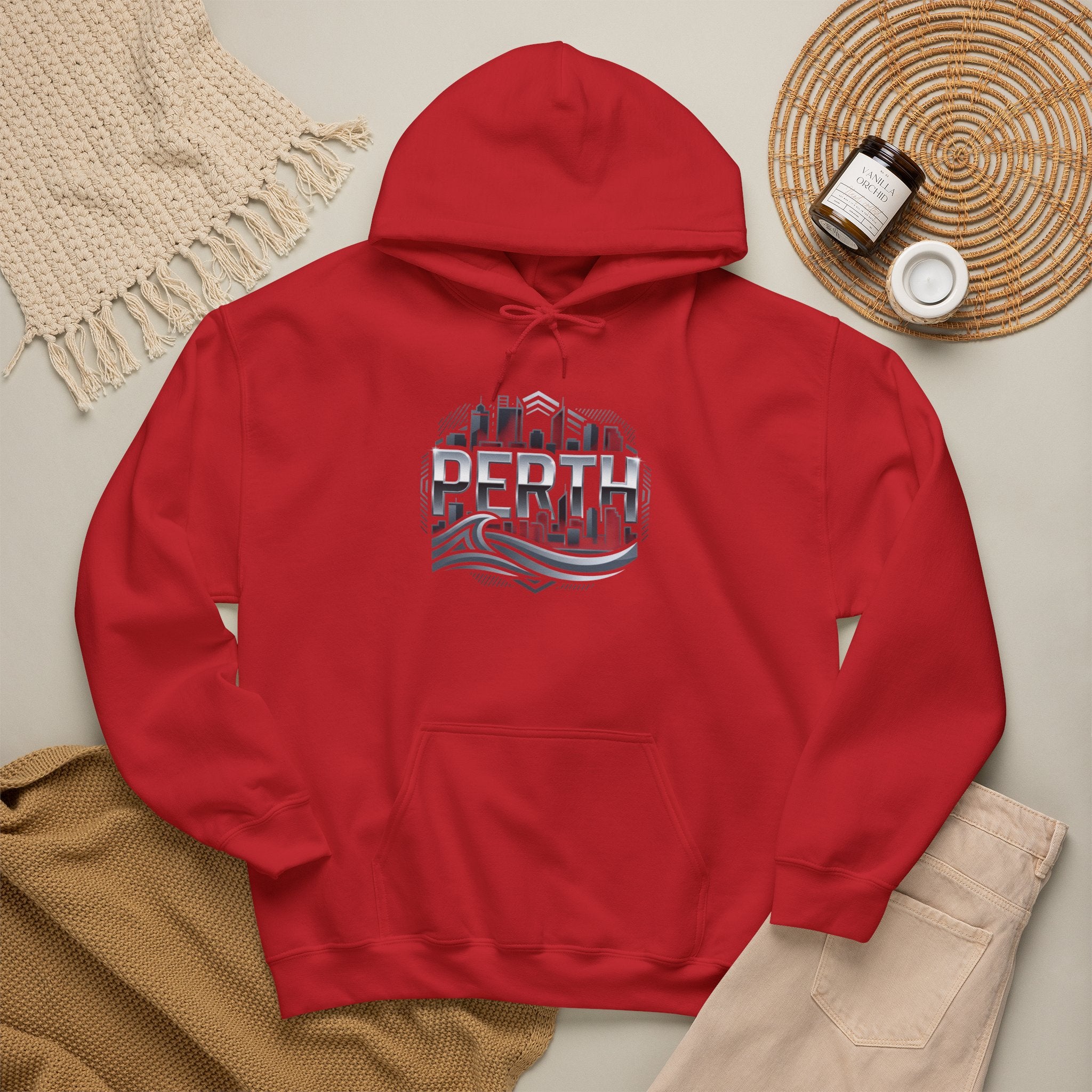 Perth Skyline Hoodie — Retro Coastal Cityscape Sweatshirt
