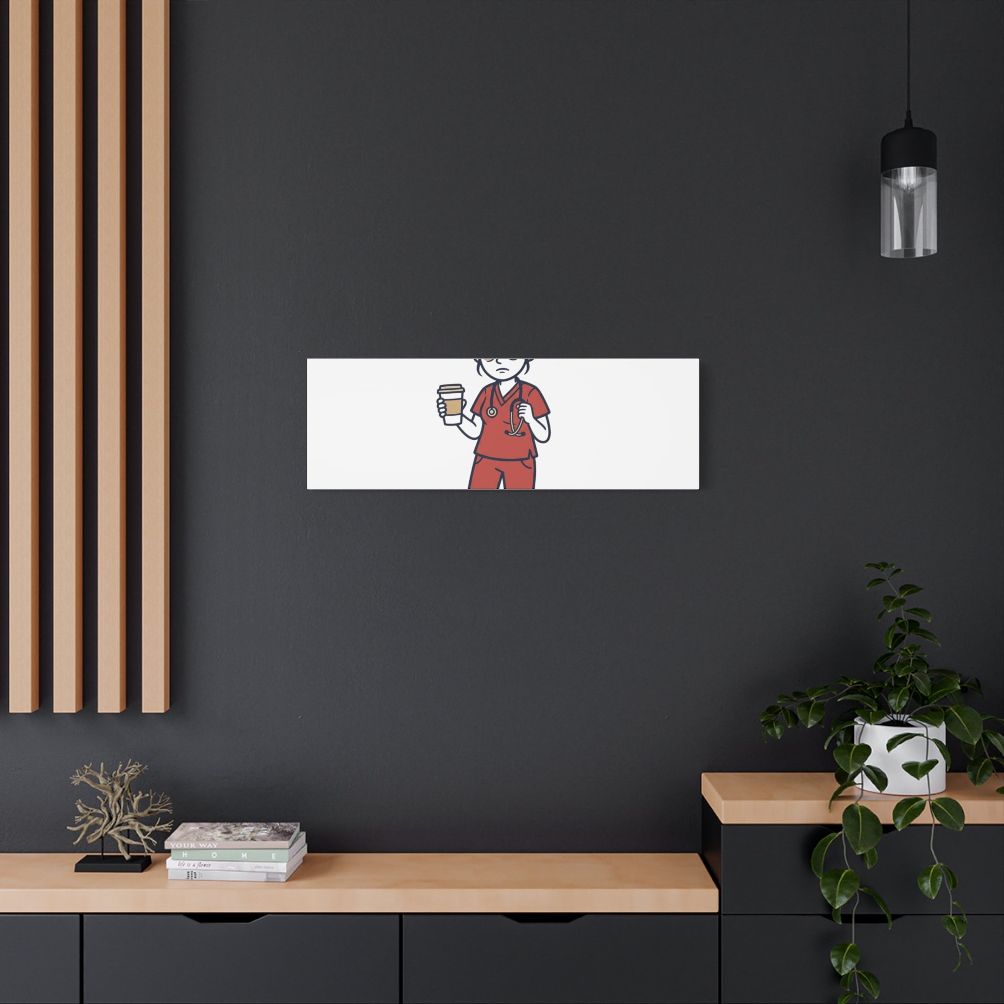 Coffee. Scrubs. Chaos. Repeat. Canvas | Nurse Aesthetic, RN Nurse Wall Art