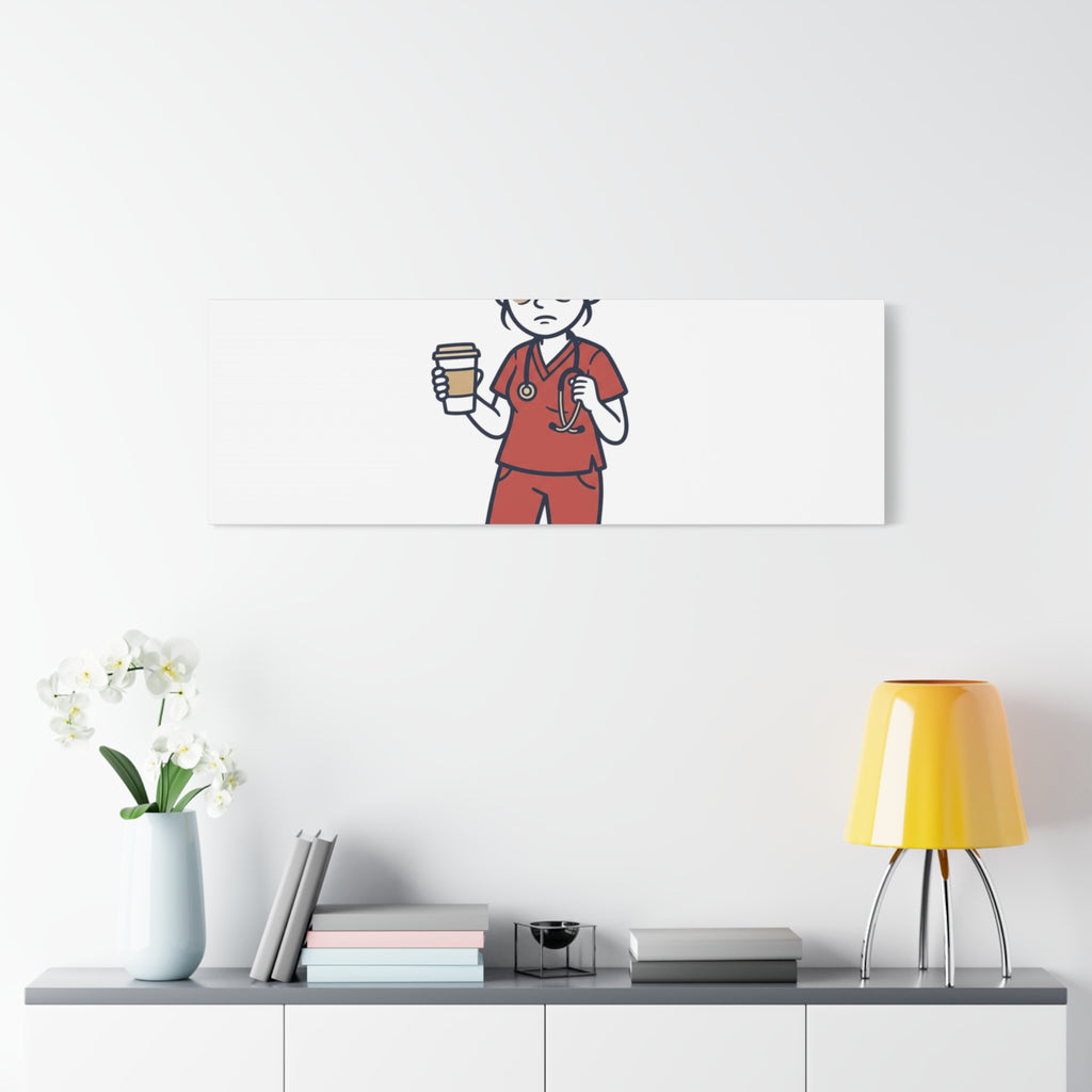 Coffee. Scrubs. Chaos. Repeat. Canvas | Nurse Aesthetic, RN Nurse Wall Art