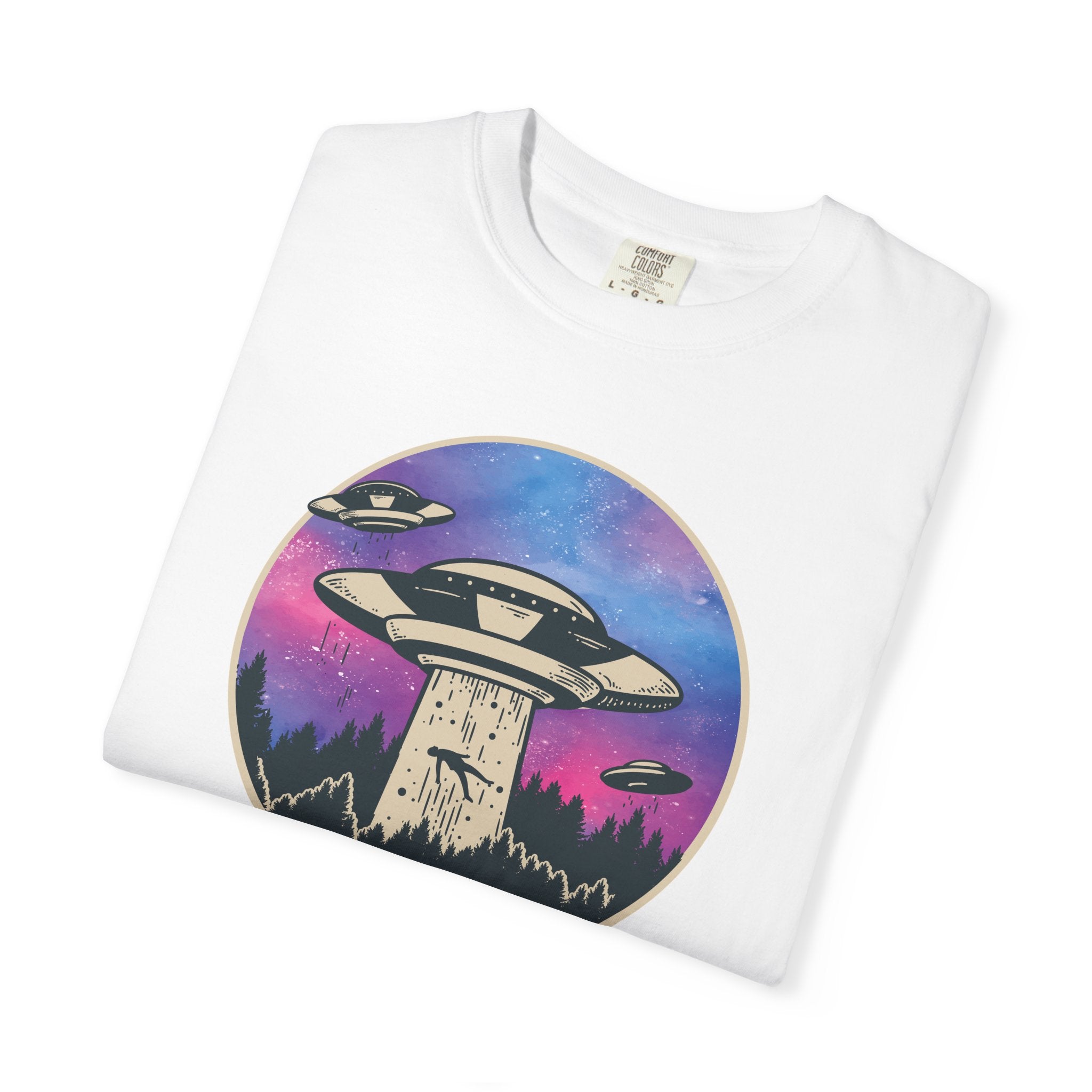 Alien Abduction T-Shirt — UFO Beam Graphic Tee for Sci‑Fi Fans