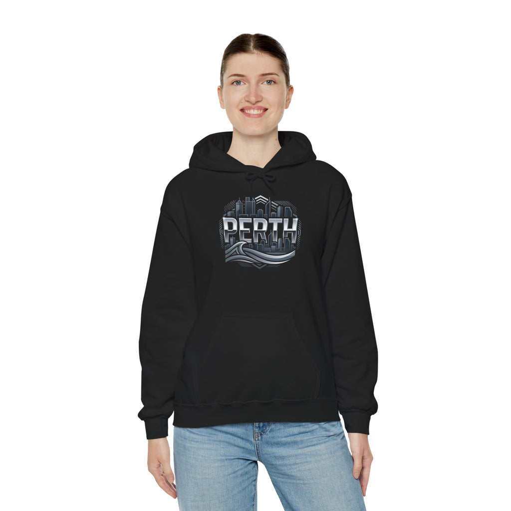Perth Skyline Hoodie — Retro Coastal Cityscape Sweatshirt