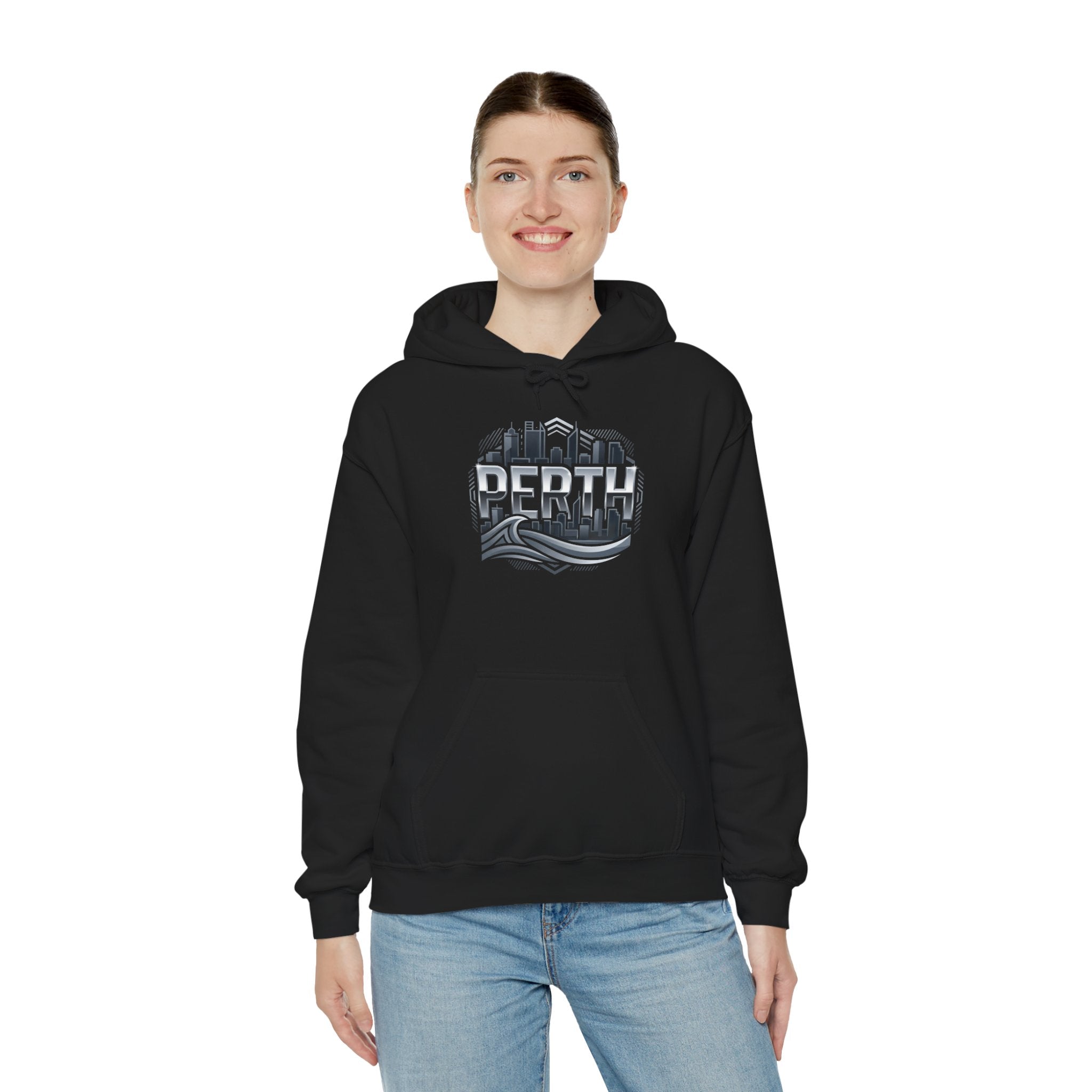 Perth Skyline Hoodie — Retro Coastal Cityscape Sweatshirt