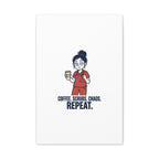 Coffee. Scrubs. Chaos. Repeat. Canvas | Nurse Aesthetic, RN Nurse Wall Art