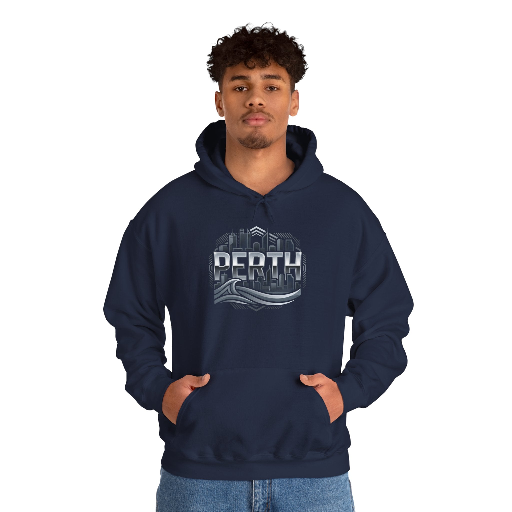 Perth Skyline Hoodie — Retro Coastal Cityscape Sweatshirt