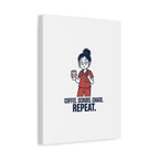 Coffee. Scrubs. Chaos. Repeat. Canvas | Nurse Aesthetic, RN Nurse Wall Art