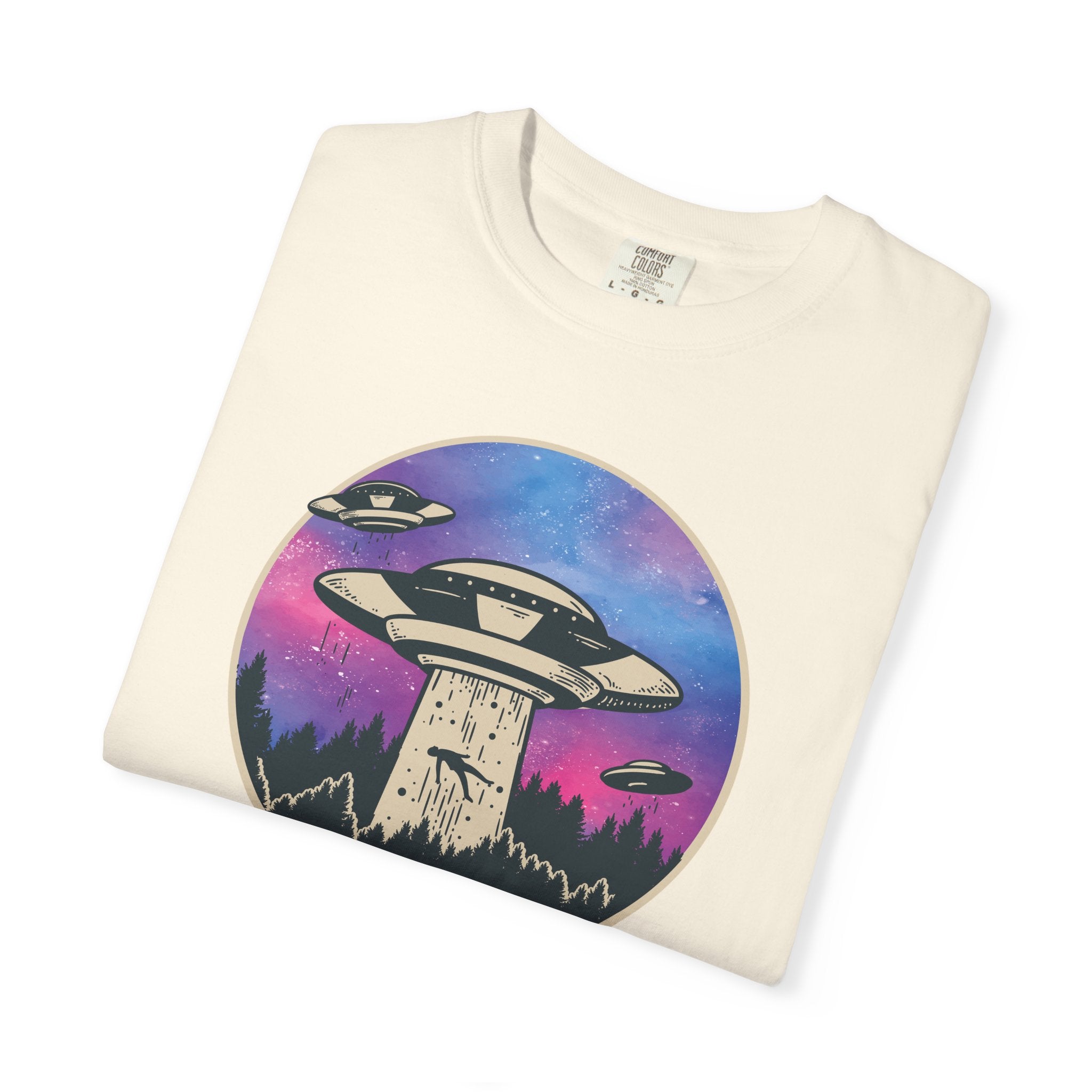 Alien Abduction T-Shirt — UFO Beam Graphic Tee for Sci‑Fi Fans