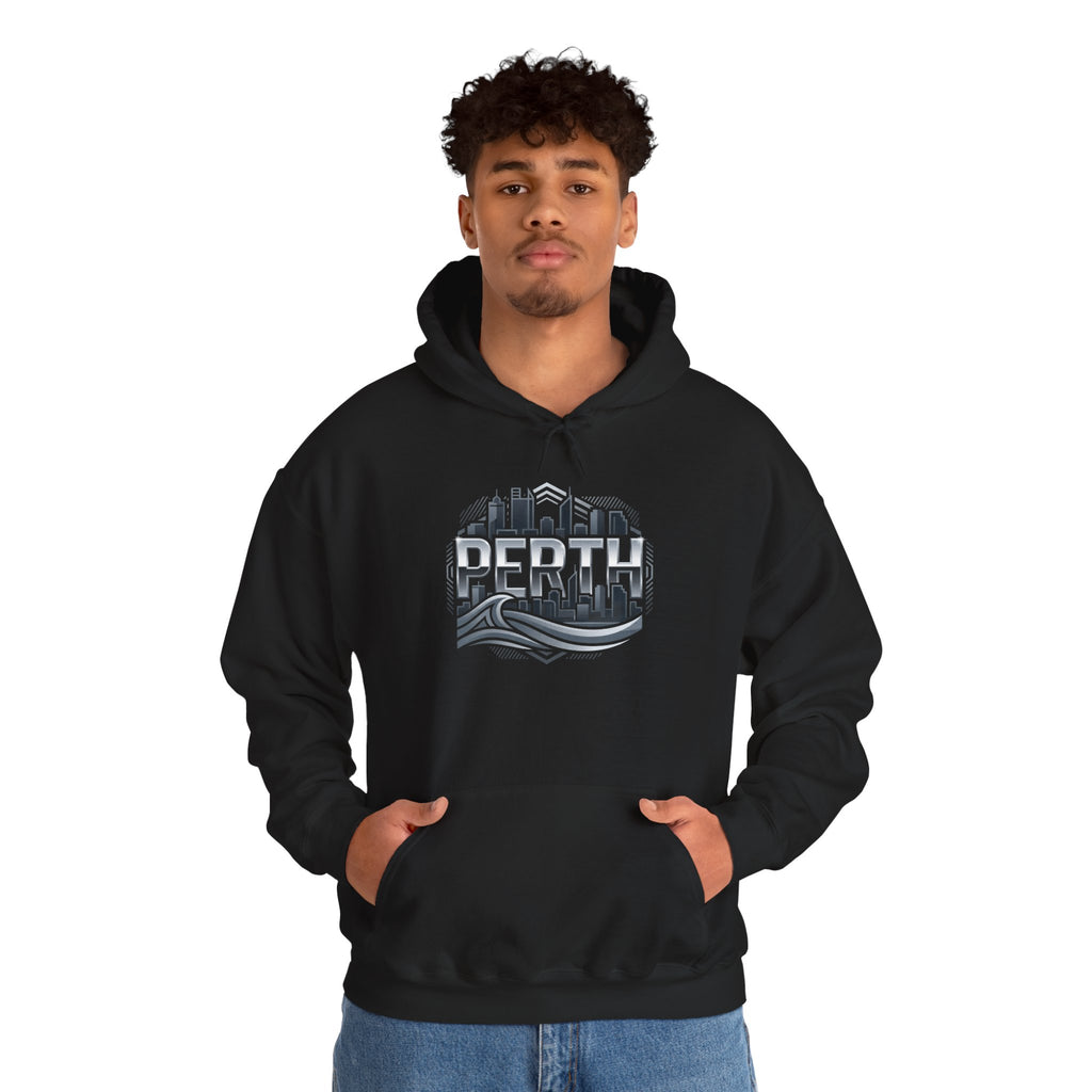 Perth Skyline Hoodie — Retro Coastal Cityscape Sweatshirt