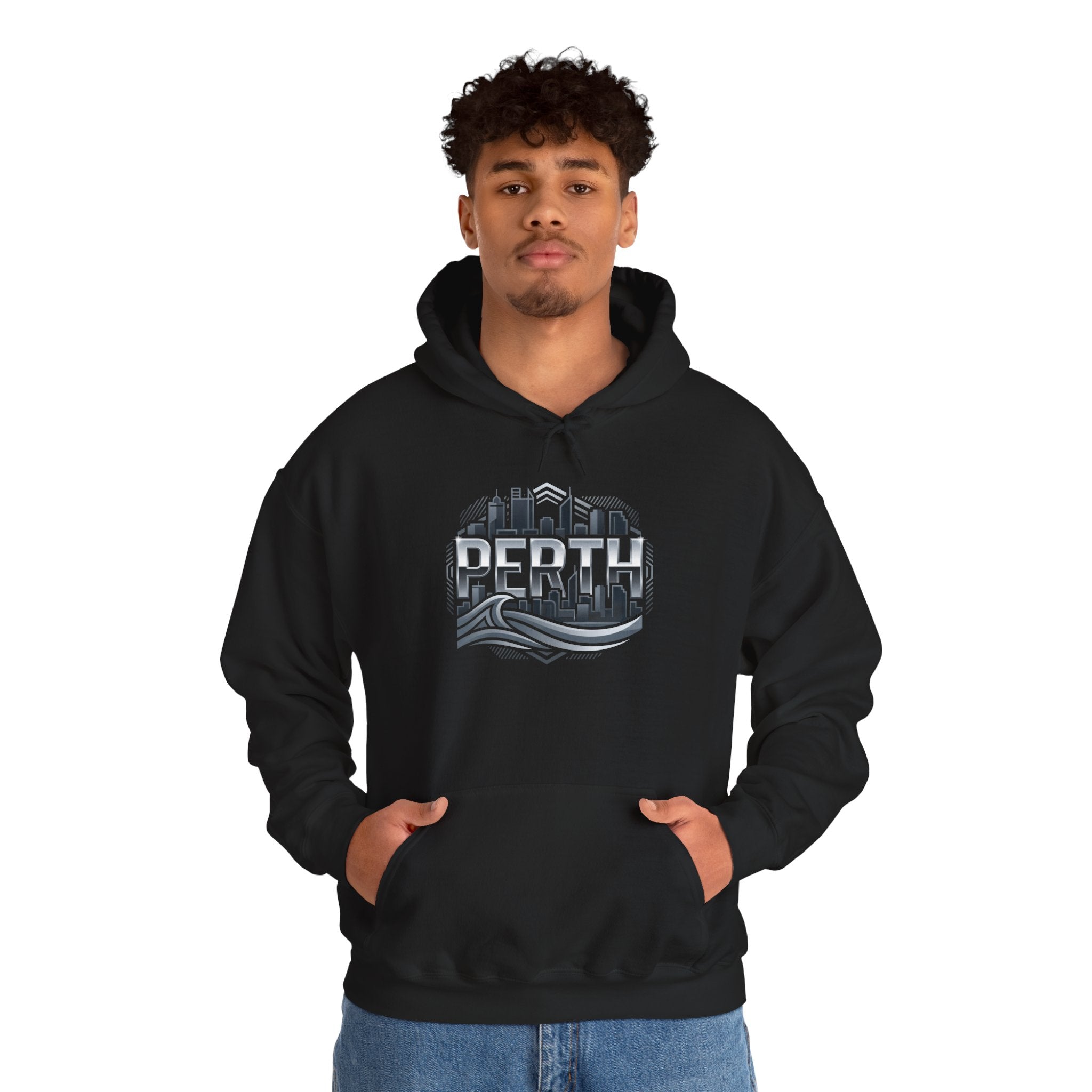 Perth Skyline Hoodie — Retro Coastal Cityscape Sweatshirt
