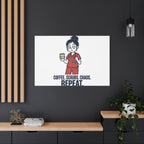 Coffee. Scrubs. Chaos. Repeat. Canvas | Nurse Aesthetic, RN Nurse Wall Art