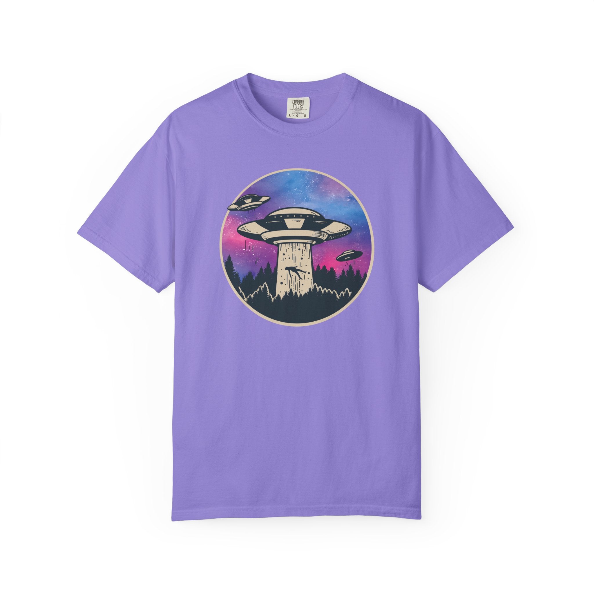 Alien Abduction T-Shirt — UFO Beam Graphic Tee for Sci‑Fi Fans