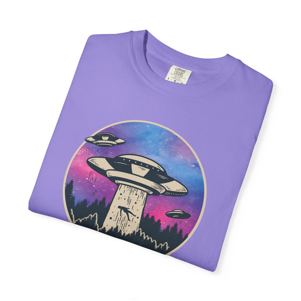 Alien Abduction T-Shirt — UFO Beam Graphic Tee for Sci‑Fi Fans