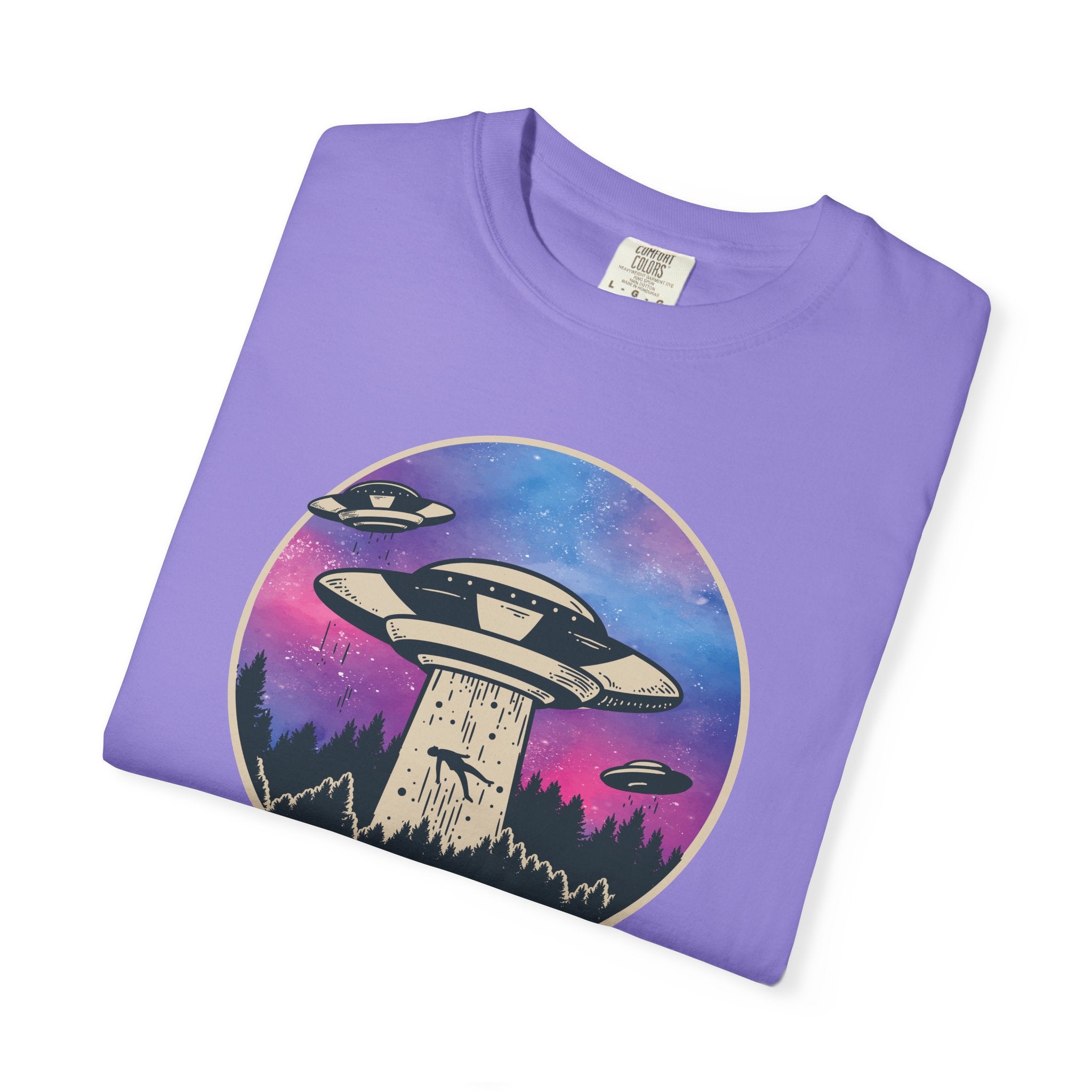 Alien Abduction T-Shirt — UFO Beam Graphic Tee for Sci‑Fi Fans