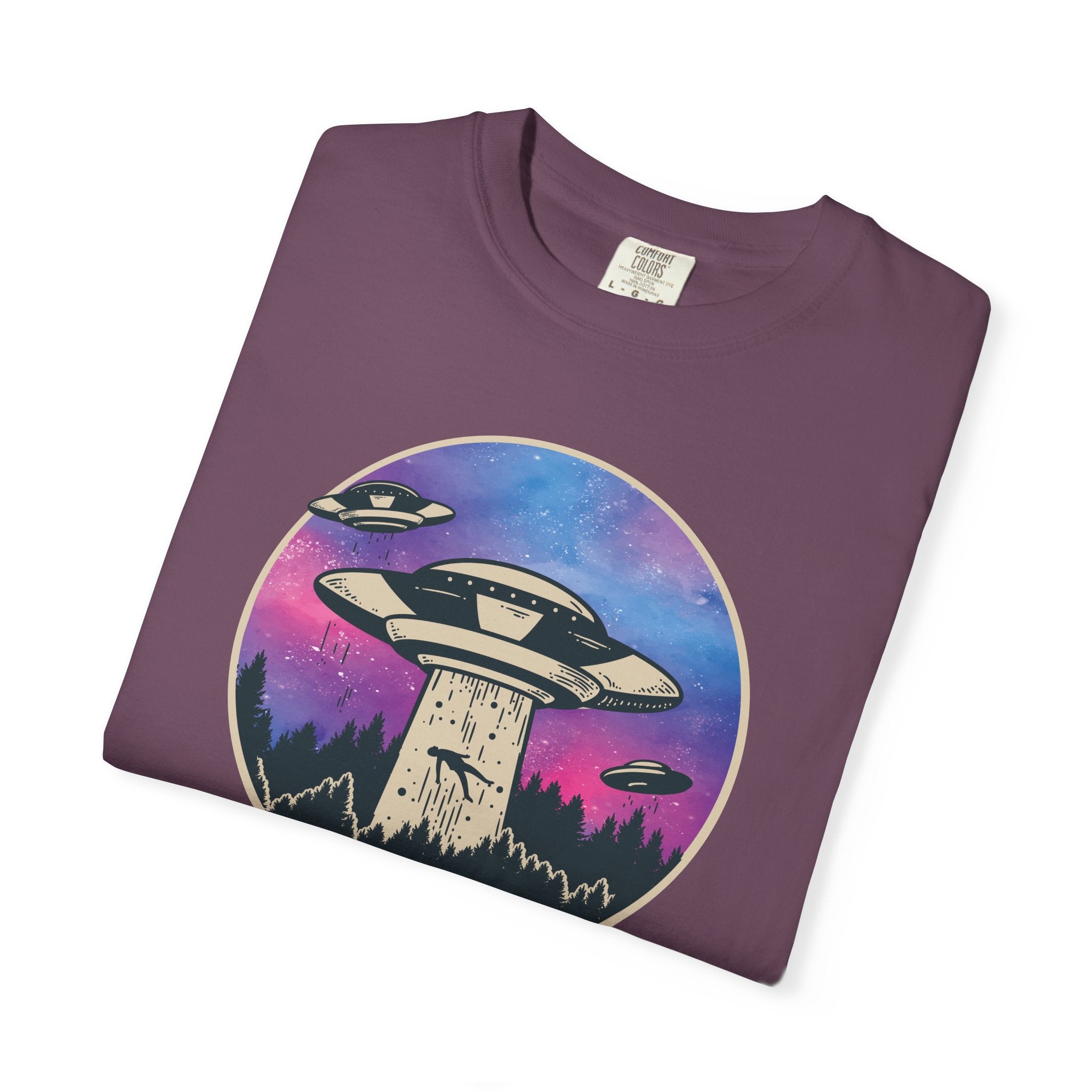 Alien Abduction T-Shirt — UFO Beam Graphic Tee for Sci‑Fi Fans