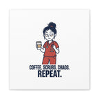 Coffee. Scrubs. Chaos. Repeat. Canvas | Nurse Aesthetic, RN Nurse Wall Art