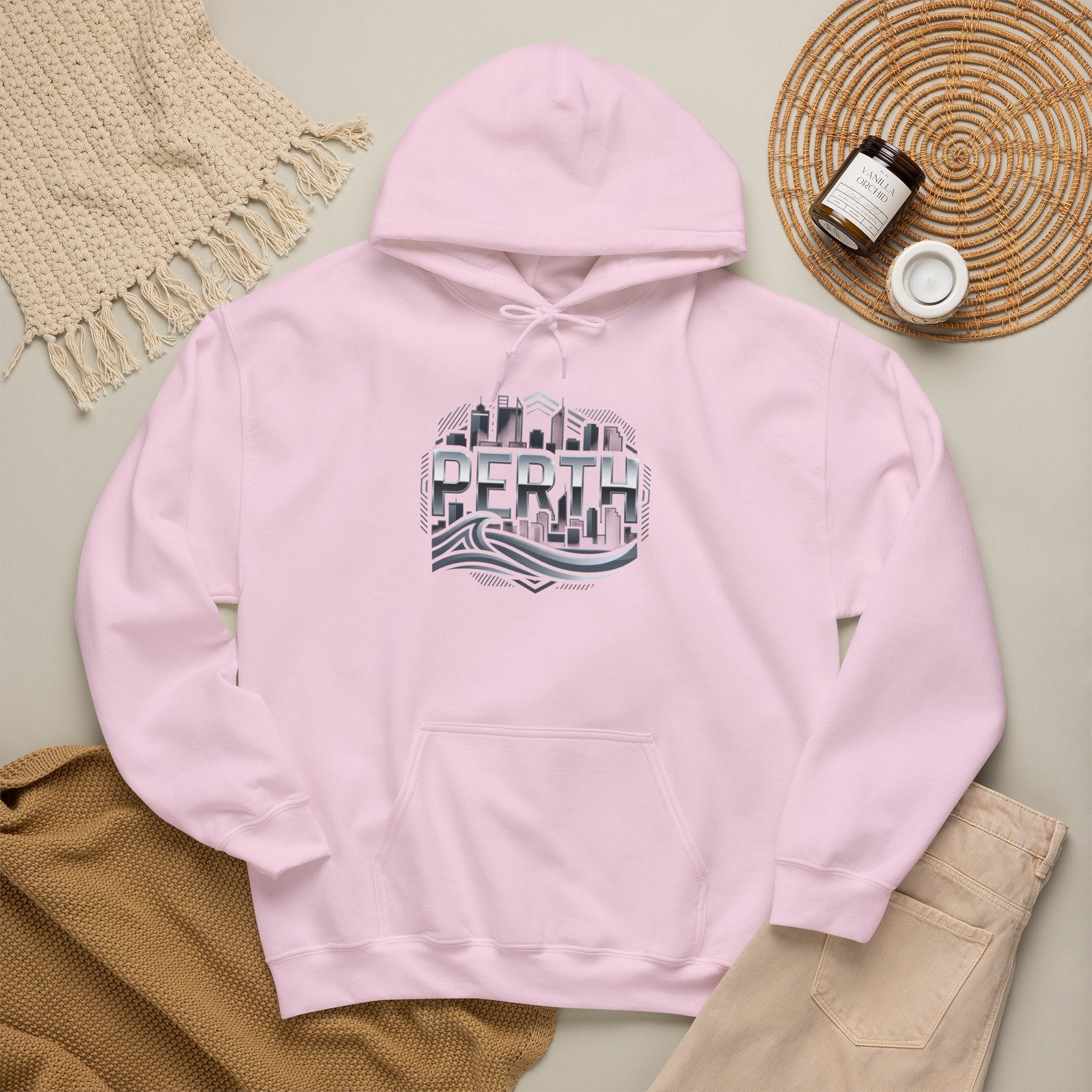 Perth Skyline Hoodie — Retro Coastal Cityscape Sweatshirt