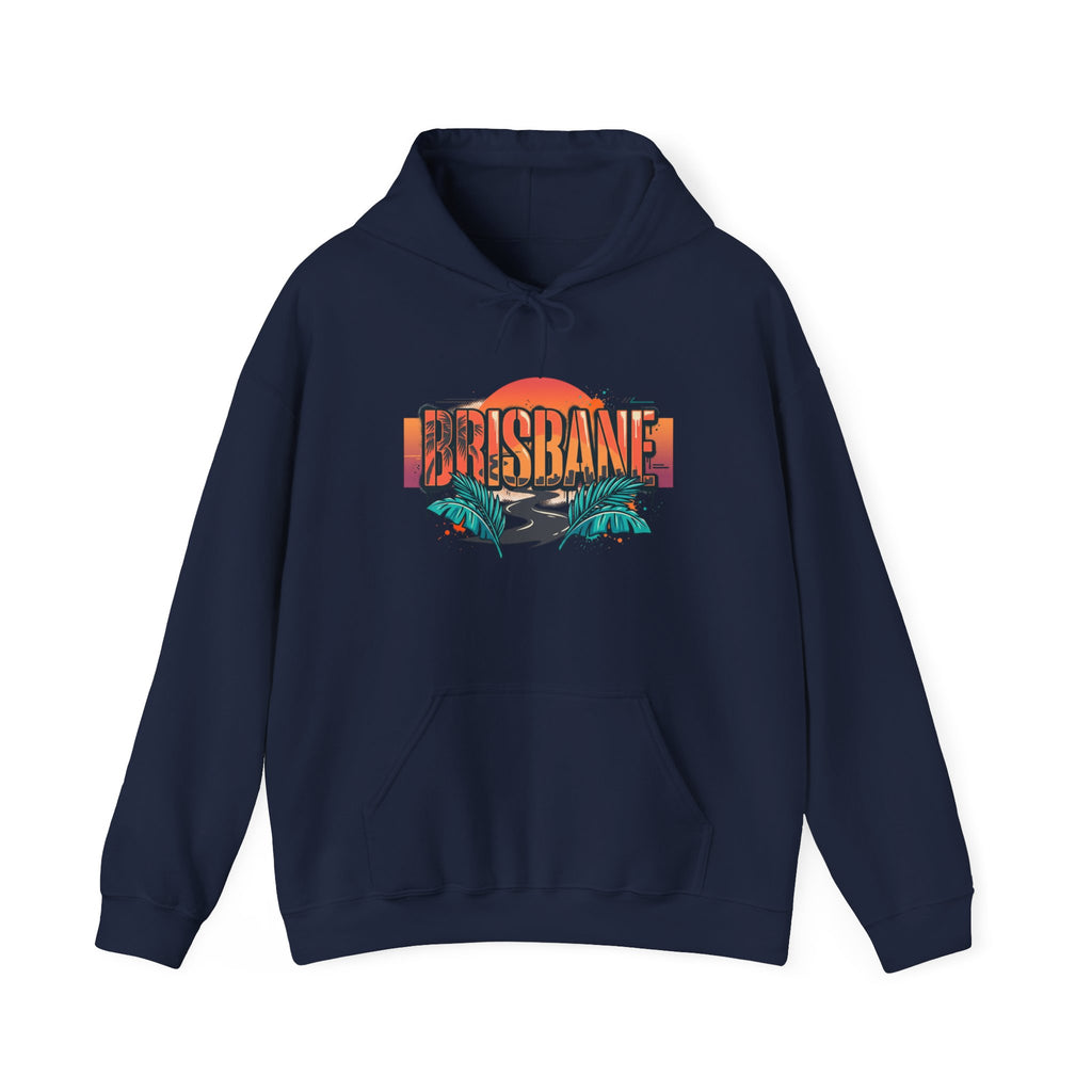 Brisbane Retro Sunset Hoodie – Tropical Palm Beach Graphic