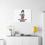 Coffee. Scrubs. Chaos. Repeat. Canvas | Nurse Aesthetic, RN Nurse Wall Art